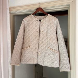 Vintage Quilted Cream/Tan Jacket Size M